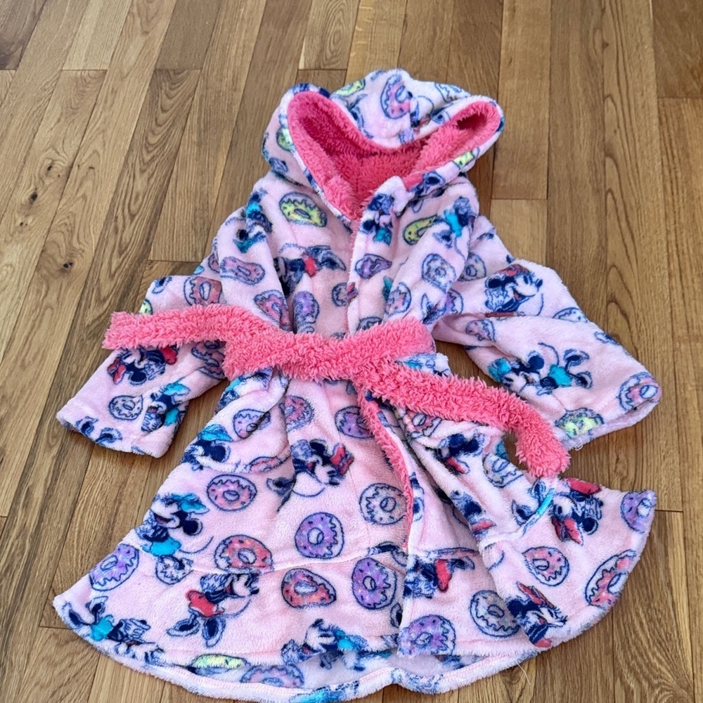 Disney Pink Kids Pajama Robe Minnie Mouse